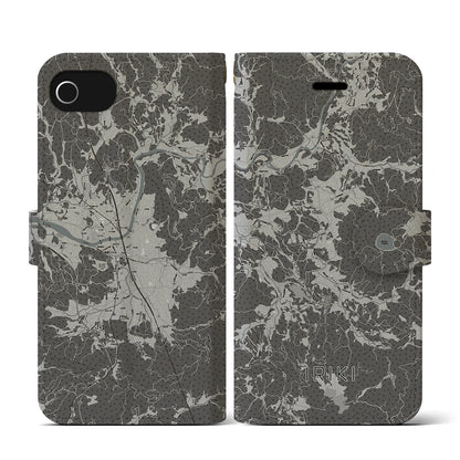 【入来（鹿児島県）】地図柄iPhoneケース（手帳タイプ）モノトーン・iPhone SE（第3 / 第2世代） / 8 / 7 / 6s / 6 用