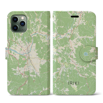 【入来（鹿児島県）】地図柄iPhoneケース（手帳タイプ）ナチュラル・iPhone 11 Pro 用