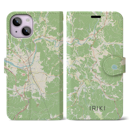 【入来（鹿児島県）】地図柄iPhoneケース（手帳タイプ）ナチュラル・iPhone 14 用