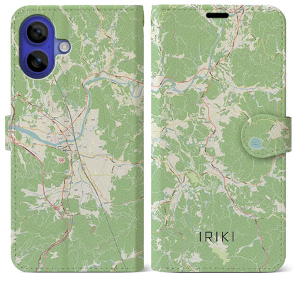 【入来（鹿児島県）】地図柄iPhoneケース（手帳タイプ）ナチュラル・iPhone 16 Pro Max 用