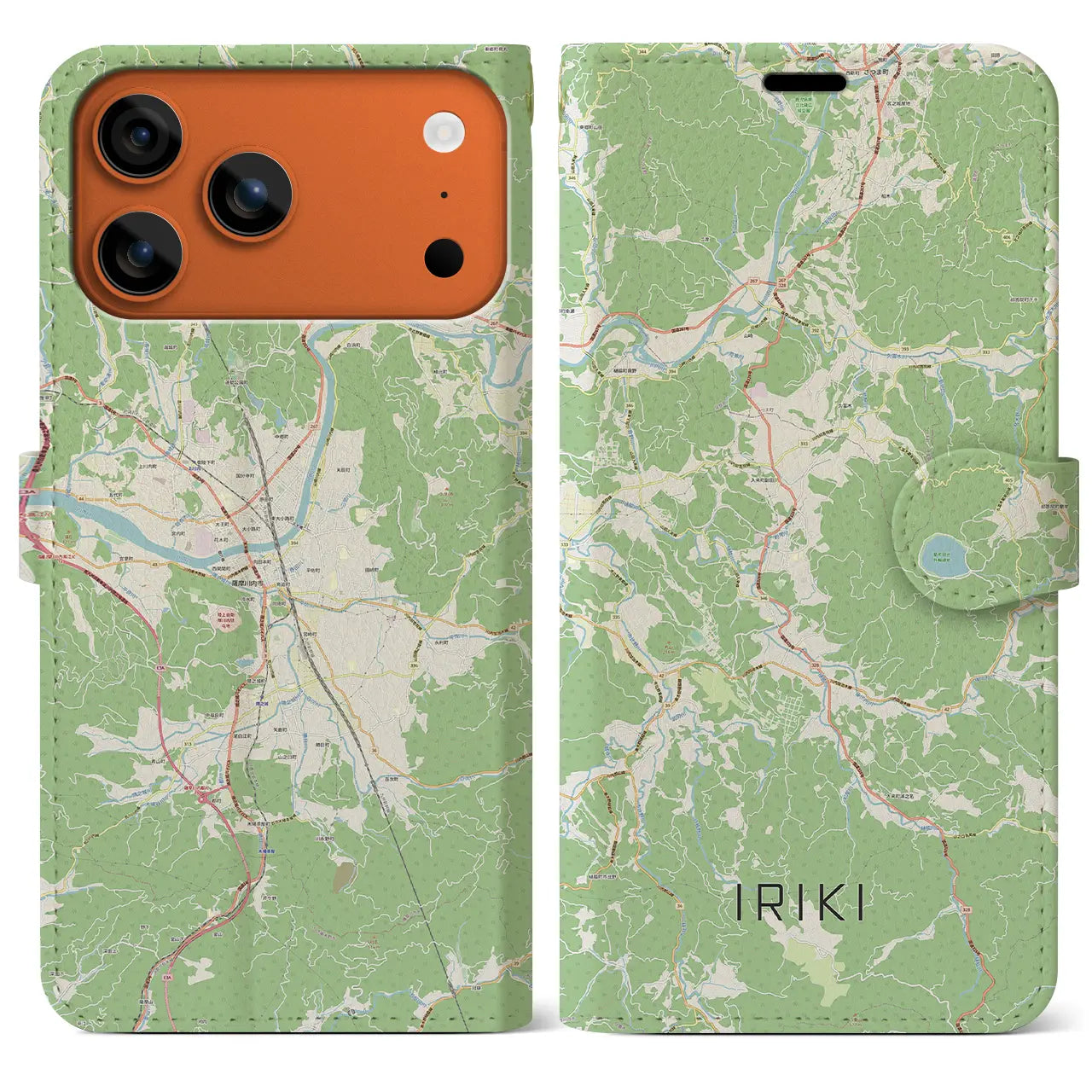 【入来（鹿児島県）】地図柄iPhoneケース（手帳タイプ）