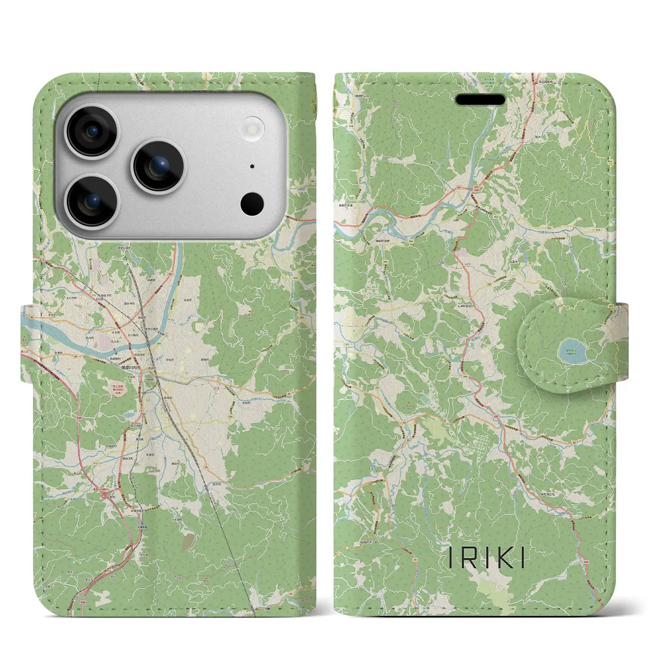 【入来（鹿児島県）】地図柄iPhoneケース（手帳タイプ）