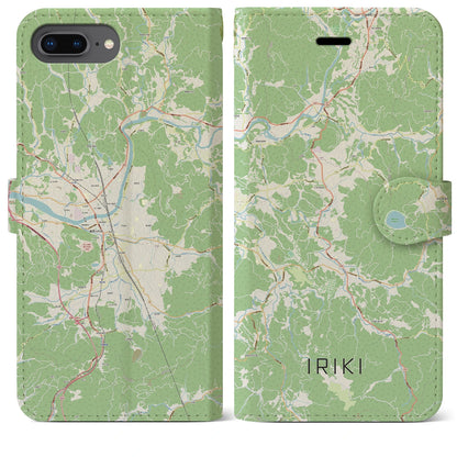 【入来（鹿児島県）】地図柄iPhoneケース（手帳タイプ）ナチュラル・iPhone 8Plus /7Plus / 6sPlus / 6Plus 用