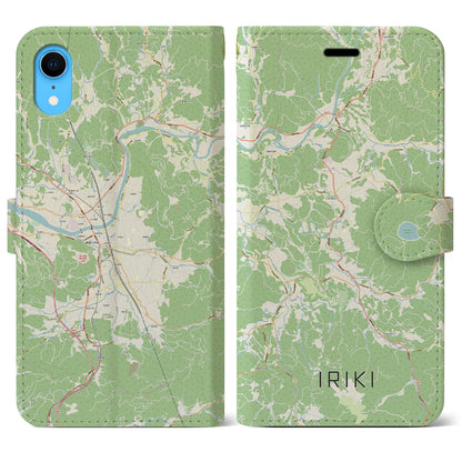 【入来（鹿児島県）】地図柄iPhoneケース（手帳タイプ）ナチュラル・iPhone XR 用