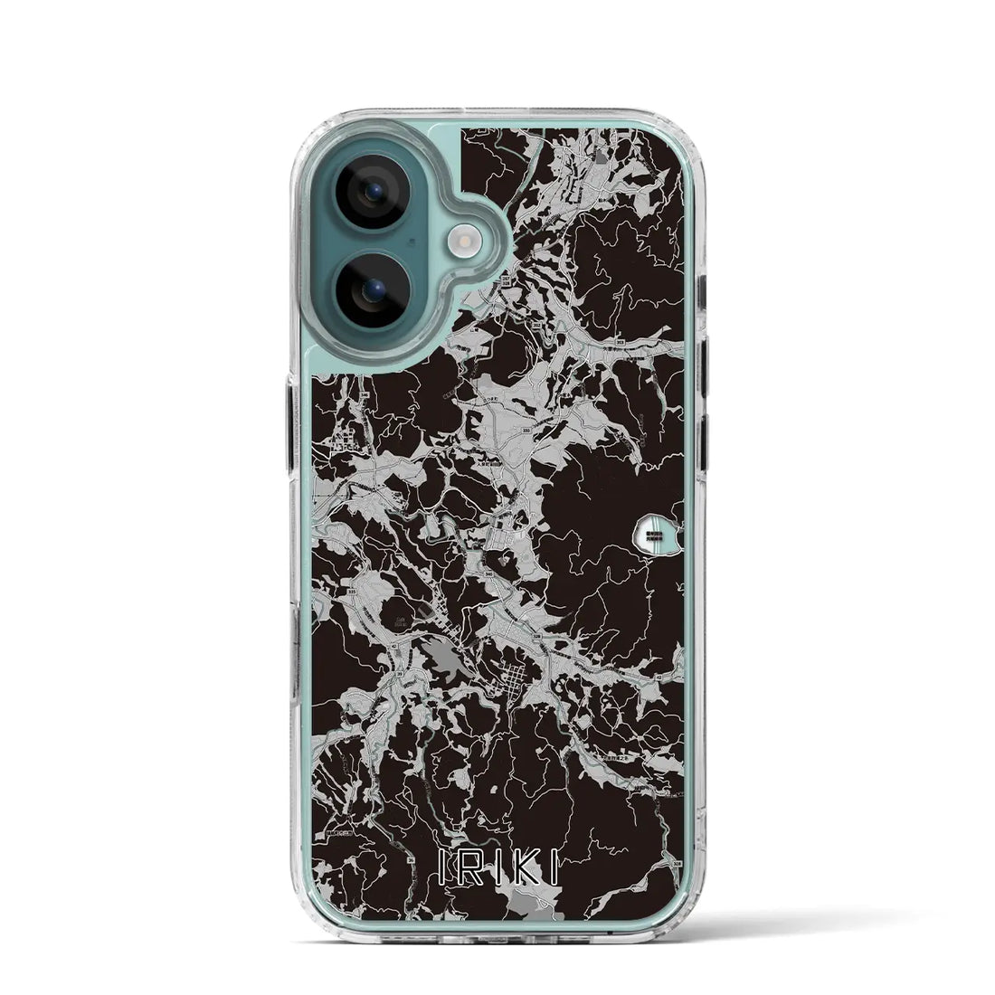 【入来（鹿児島県）】地図柄iPhoneケース（MagSafeタイプ）モノトーン・iPhone 16 Pro 用