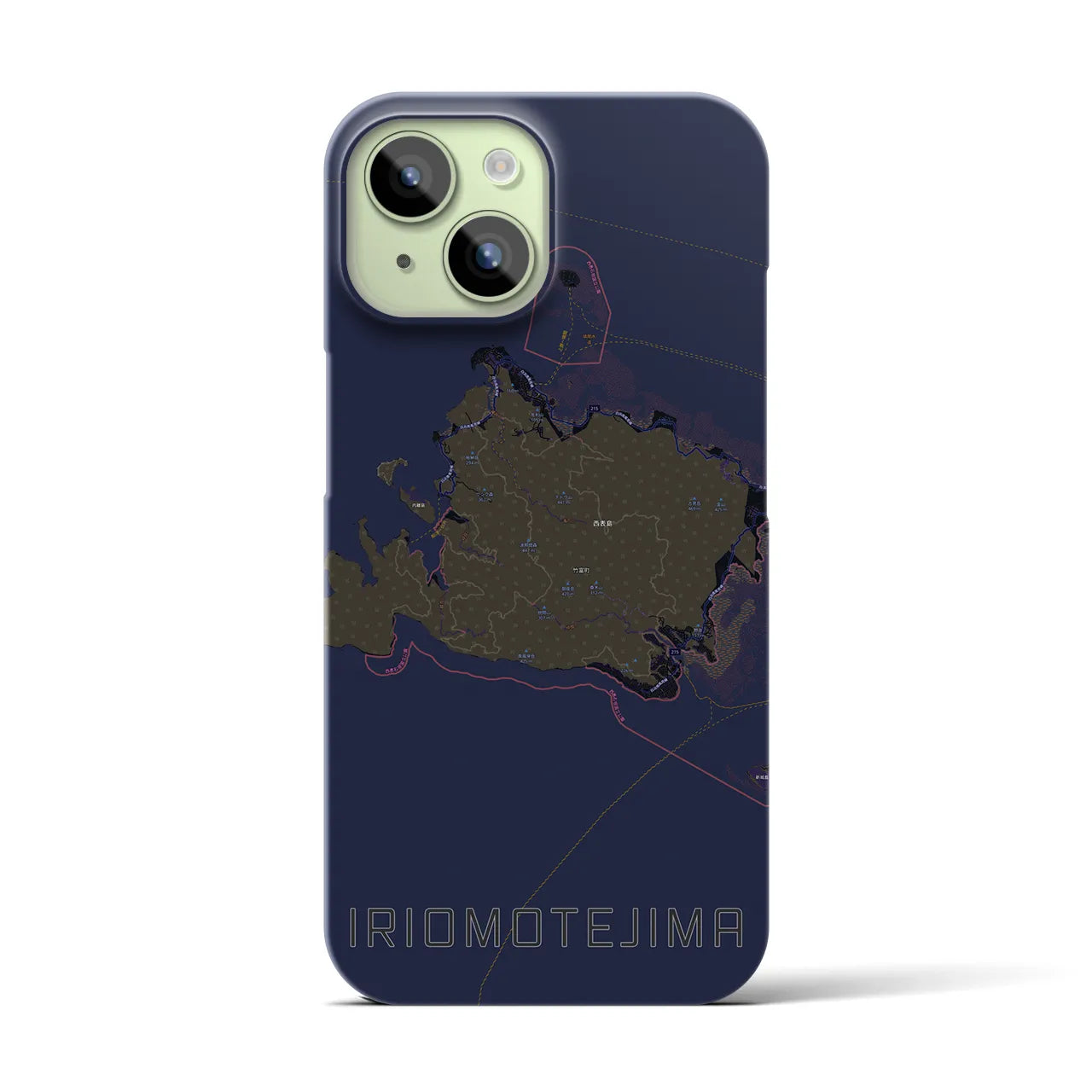 【西表島（沖縄県）】地図柄iPhoneケース（バックカバータイプ）