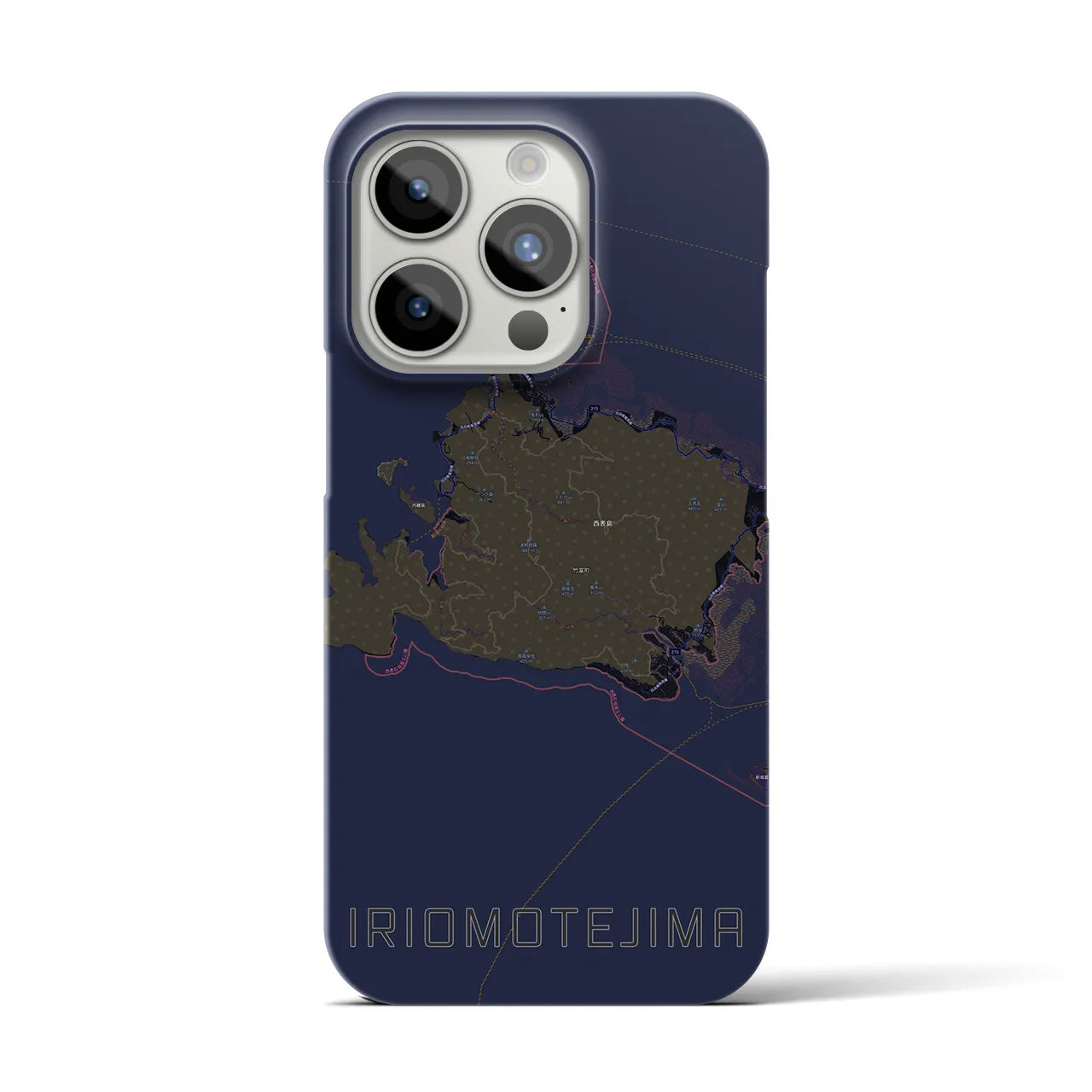 【西表島（沖縄県）】地図柄iPhoneケース（バックカバータイプ）