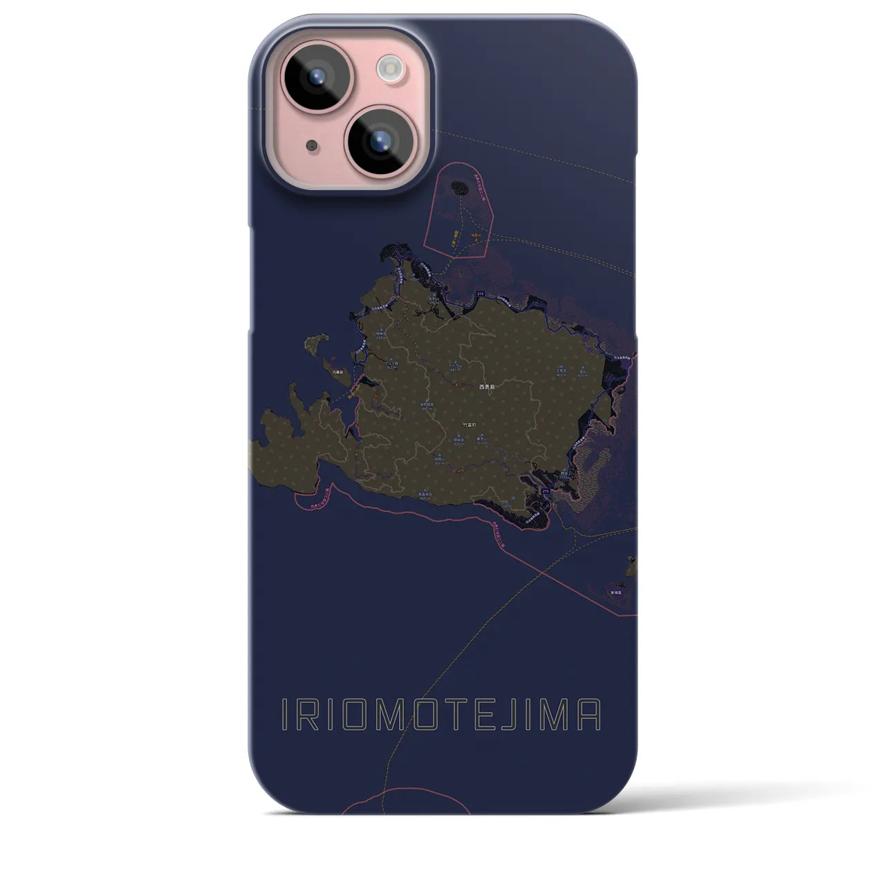 【西表島（沖縄県）】地図柄iPhoneケース（バックカバータイプ）