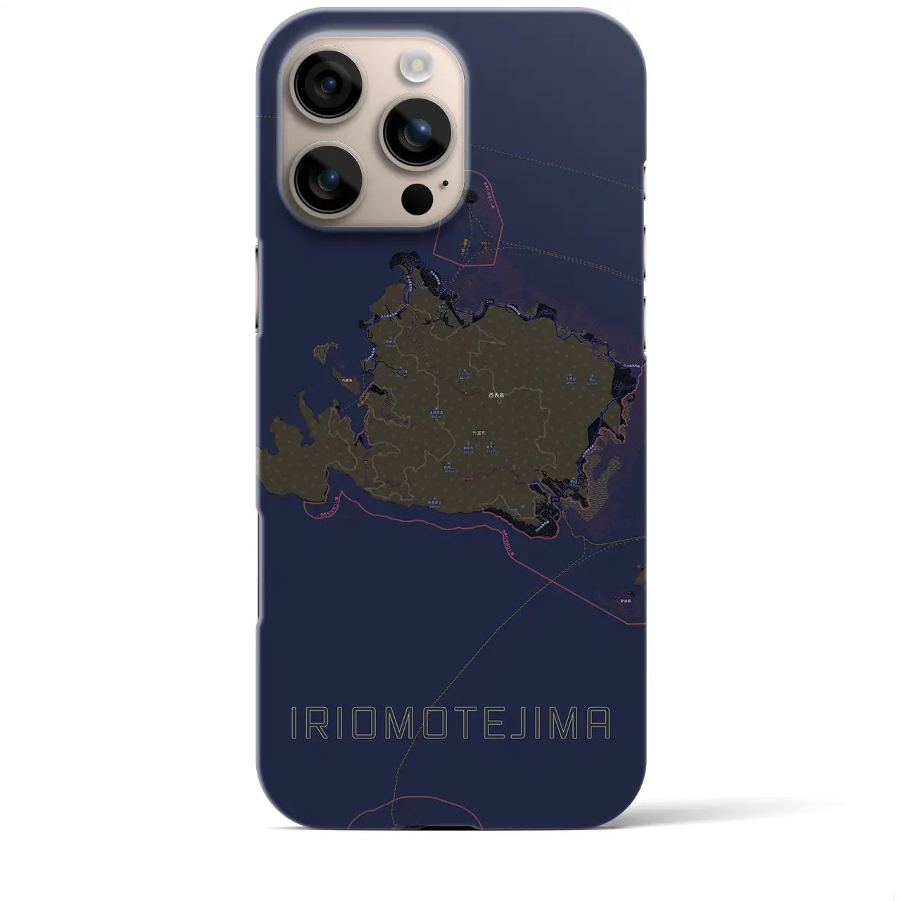 【西表島（沖縄県）】地図柄iPhoneケース（バックカバータイプ）