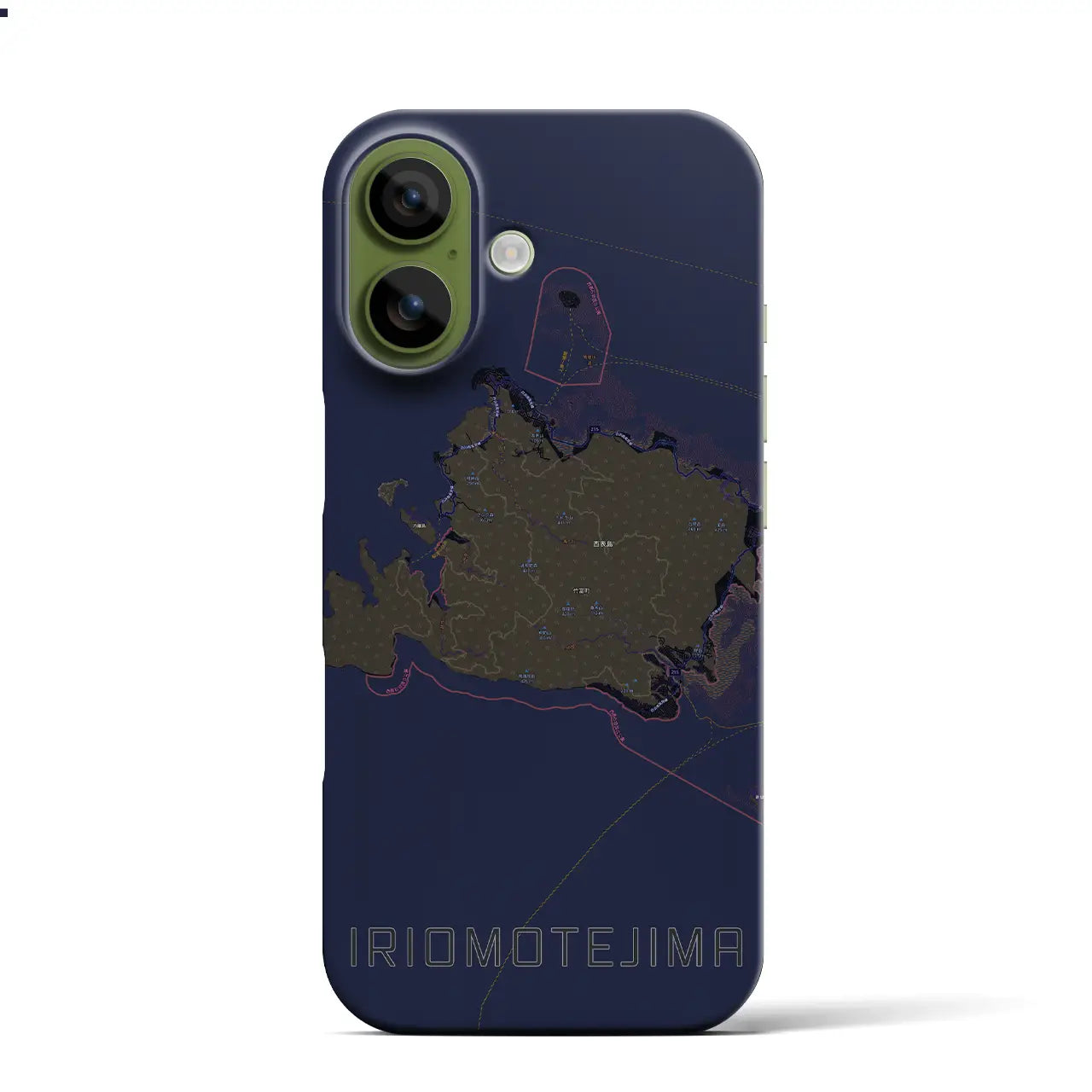 【西表島（沖縄県）】地図柄iPhoneケース（バックカバータイプ）