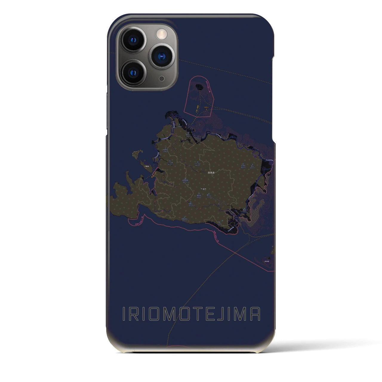 【西表島（沖縄県）】地図柄iPhoneケース（バックカバータイプ）
