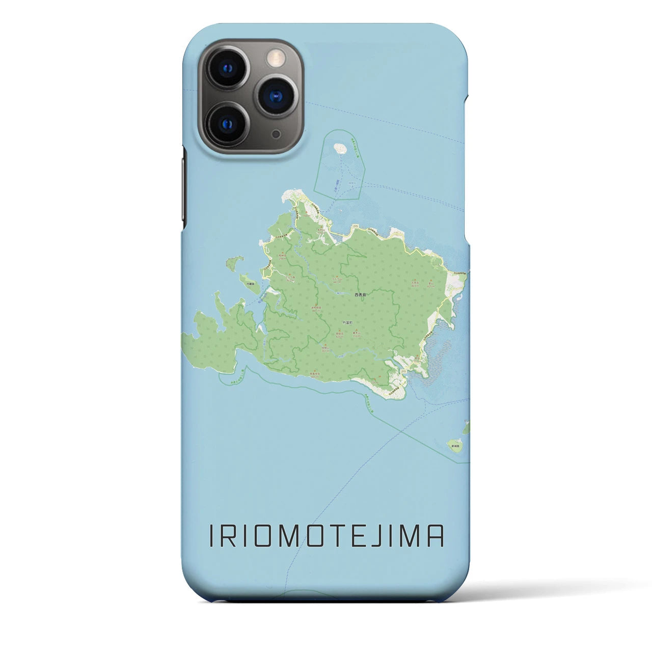 【西表島（沖縄県）】地図柄iPhoneケース（バックカバータイプ）