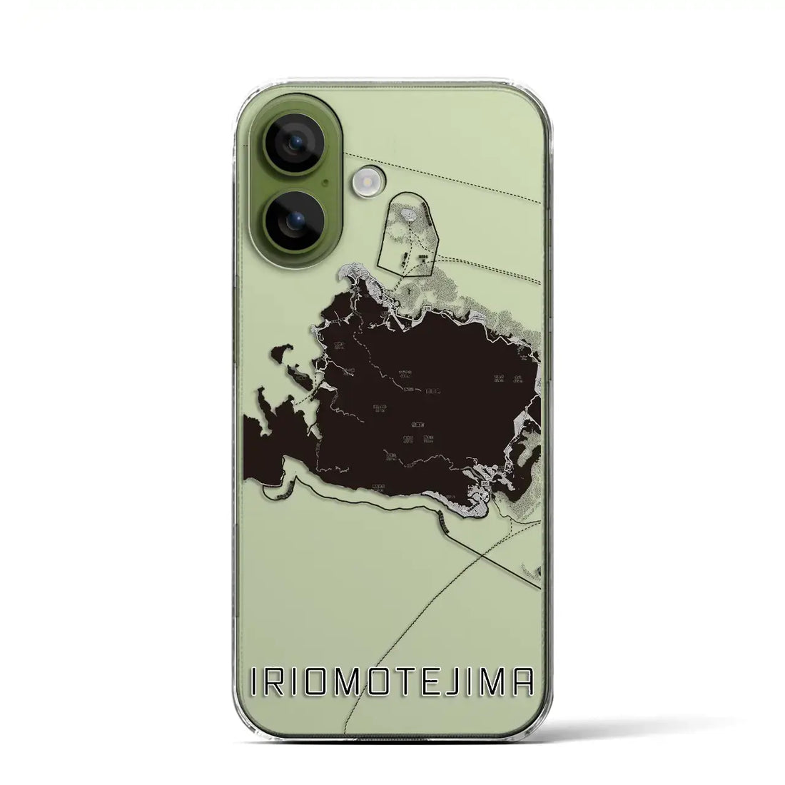 【西表島(沖縄県)】地図柄iPhoneケース(クリアタイプ)モノトーン・iPhone 17 Pro Max 用