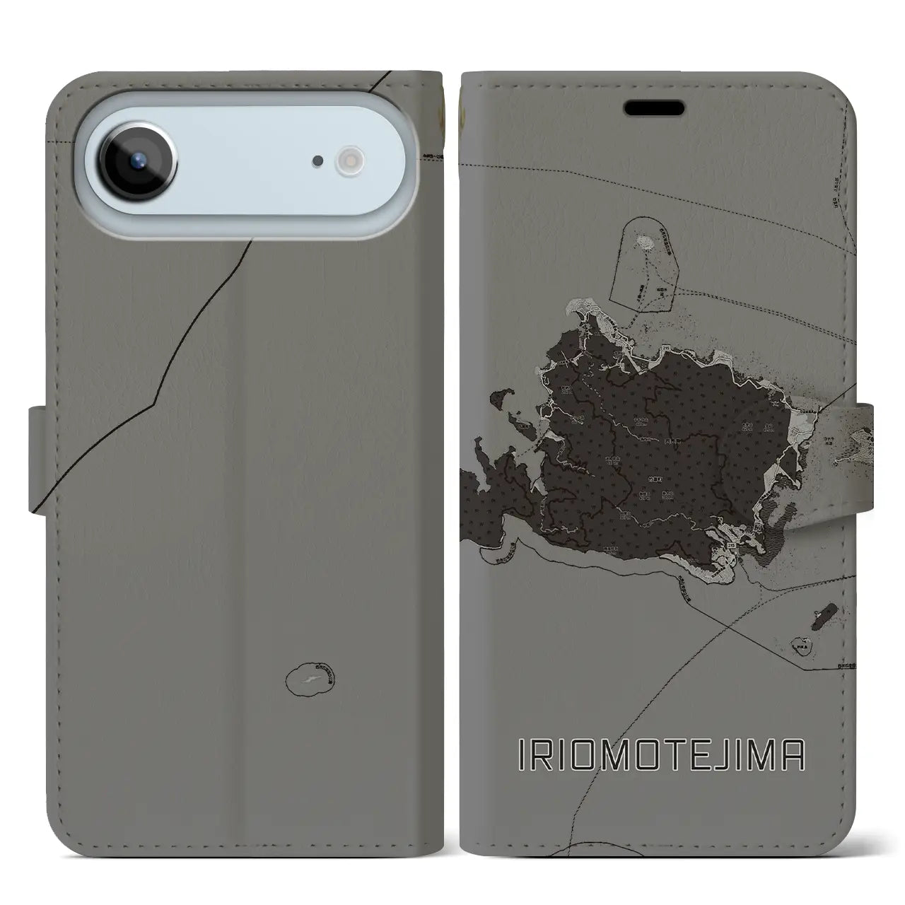 【西表島（沖縄県）】地図柄iPhoneケース（手帳タイプ）