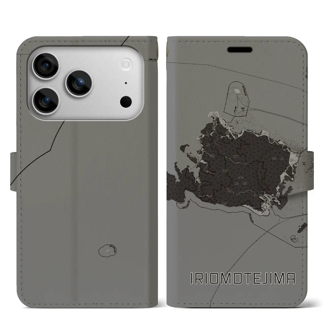 【西表島（沖縄県）】地図柄iPhoneケース（手帳タイプ）