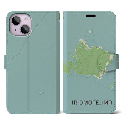 【西表島（沖縄県）】地図柄iPhoneケース（手帳タイプ）ナチュラル・iPhone 14 用