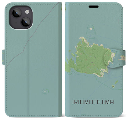 【西表島（沖縄県）】地図柄iPhoneケース（手帳タイプ）ナチュラル・iPhone 14 Plus 用