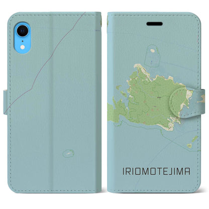 【西表島（沖縄県）】地図柄iPhoneケース（手帳タイプ）ナチュラル・iPhone XR 用