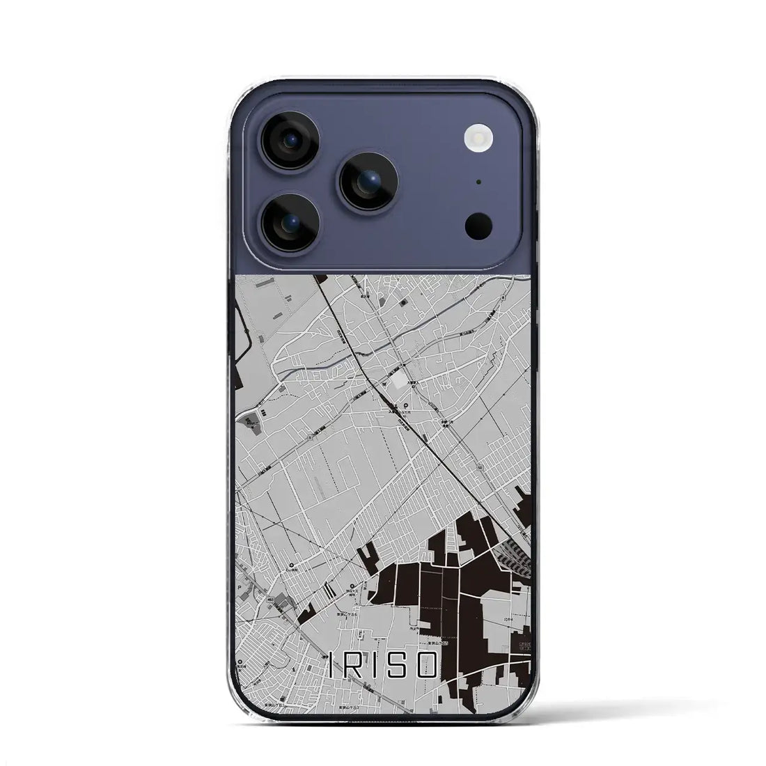 【入曽(埼玉県)】地図柄iPhoneケース(クリアタイプ)モノトーン・iPhone 17 Pro Max 用