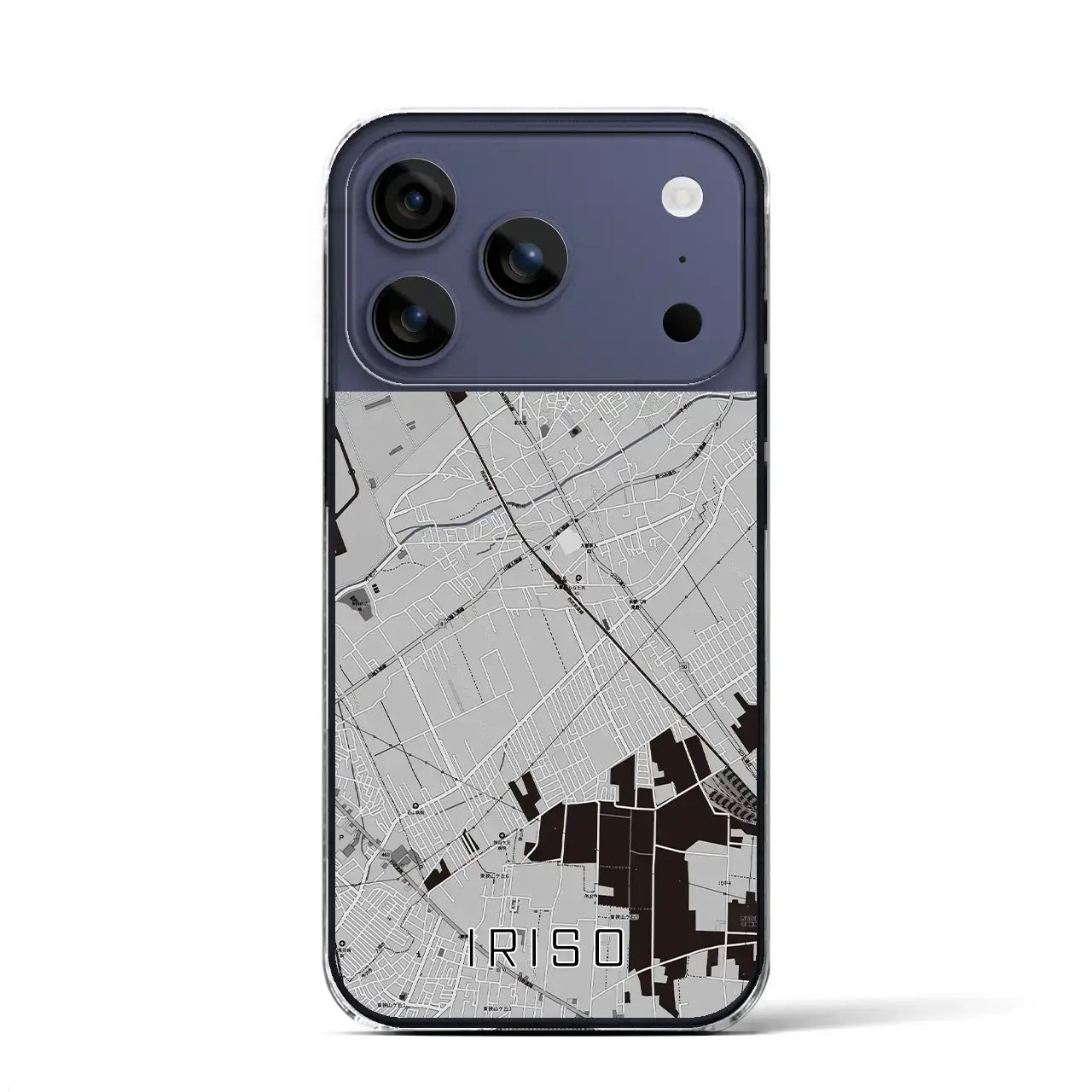 【入曽（埼玉県）】地図柄iPhoneケース（クリアタイプ）モノトーン・iPhone 17 Pro Max 用