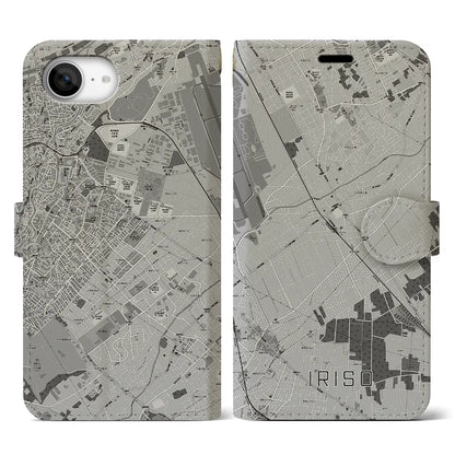 【入曽（埼玉県）】地図柄iPhoneケース（手帳タイプ）