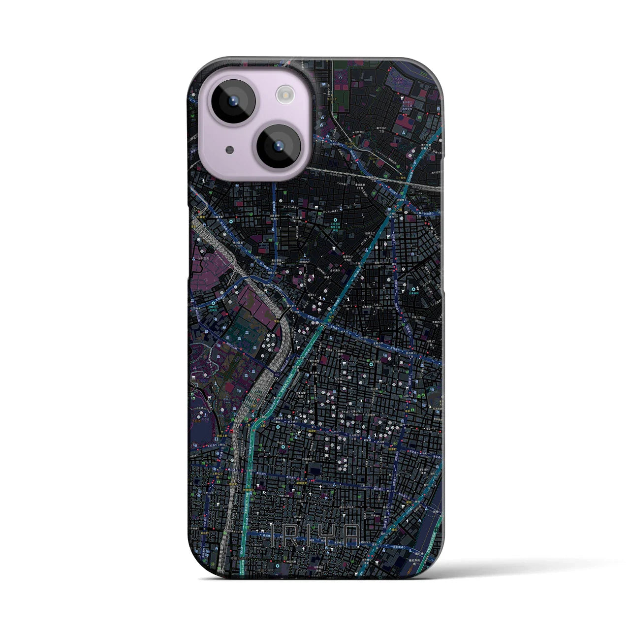 【入谷（東京都）】地図柄iPhoneケース（バックカバータイプ）