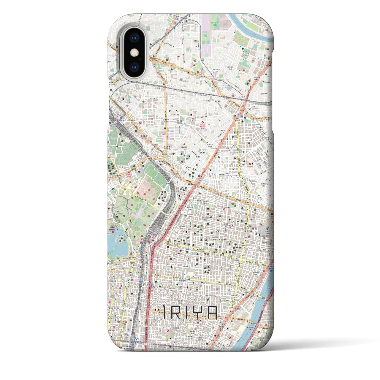 【入谷（東京都）】地図柄iPhoneケース（バックカバータイプ）