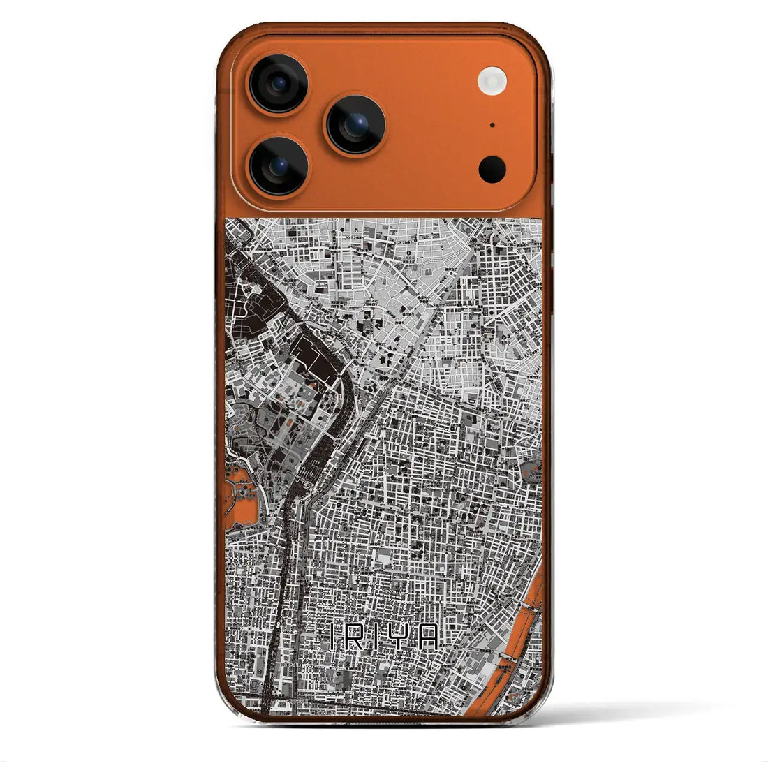 【入谷（東京都）】地図柄iPhoneケース（クリアタイプ）モノトーン・iPhone 17 Pro Max 用
