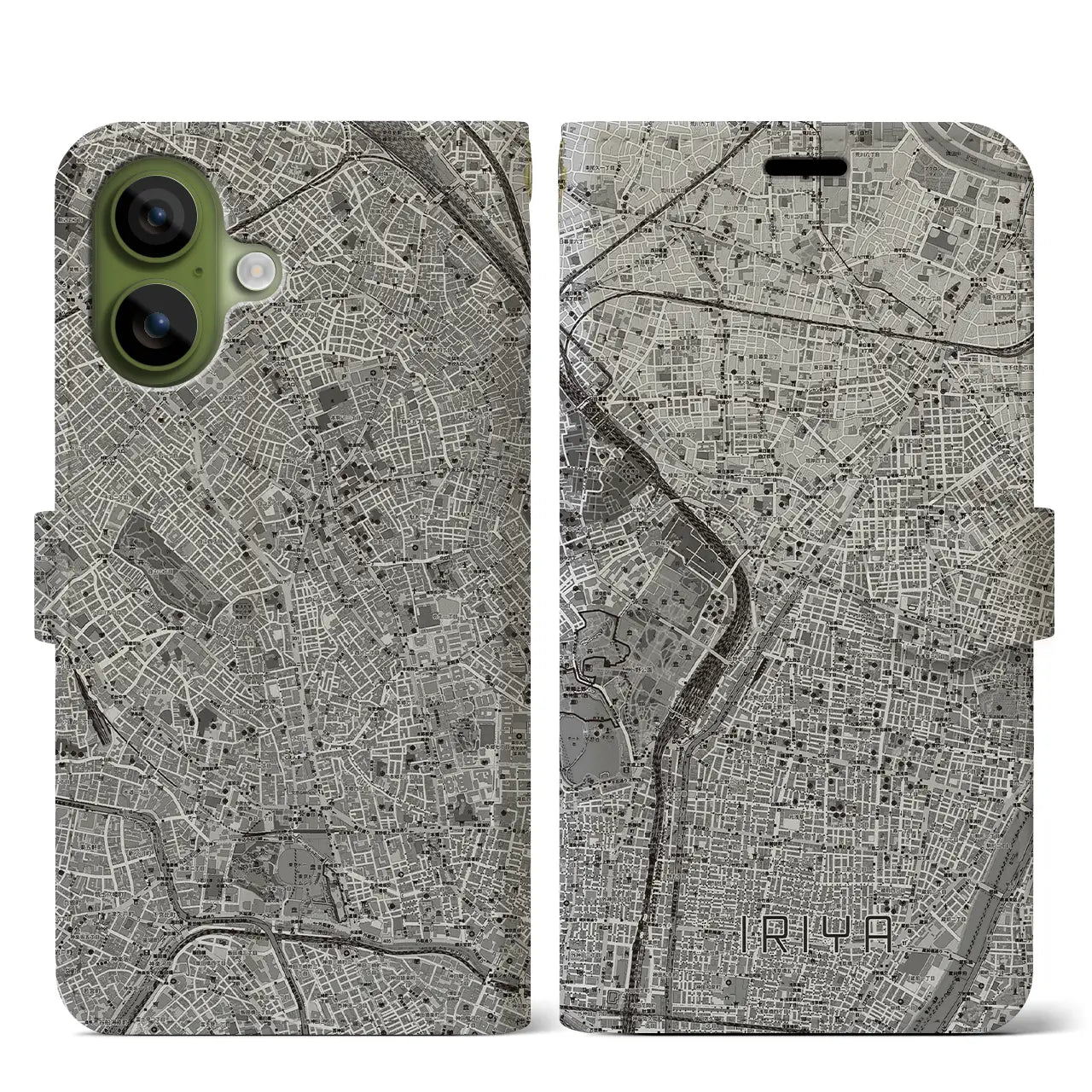 【入谷（東京都）】地図柄iPhoneケース（手帳タイプ）