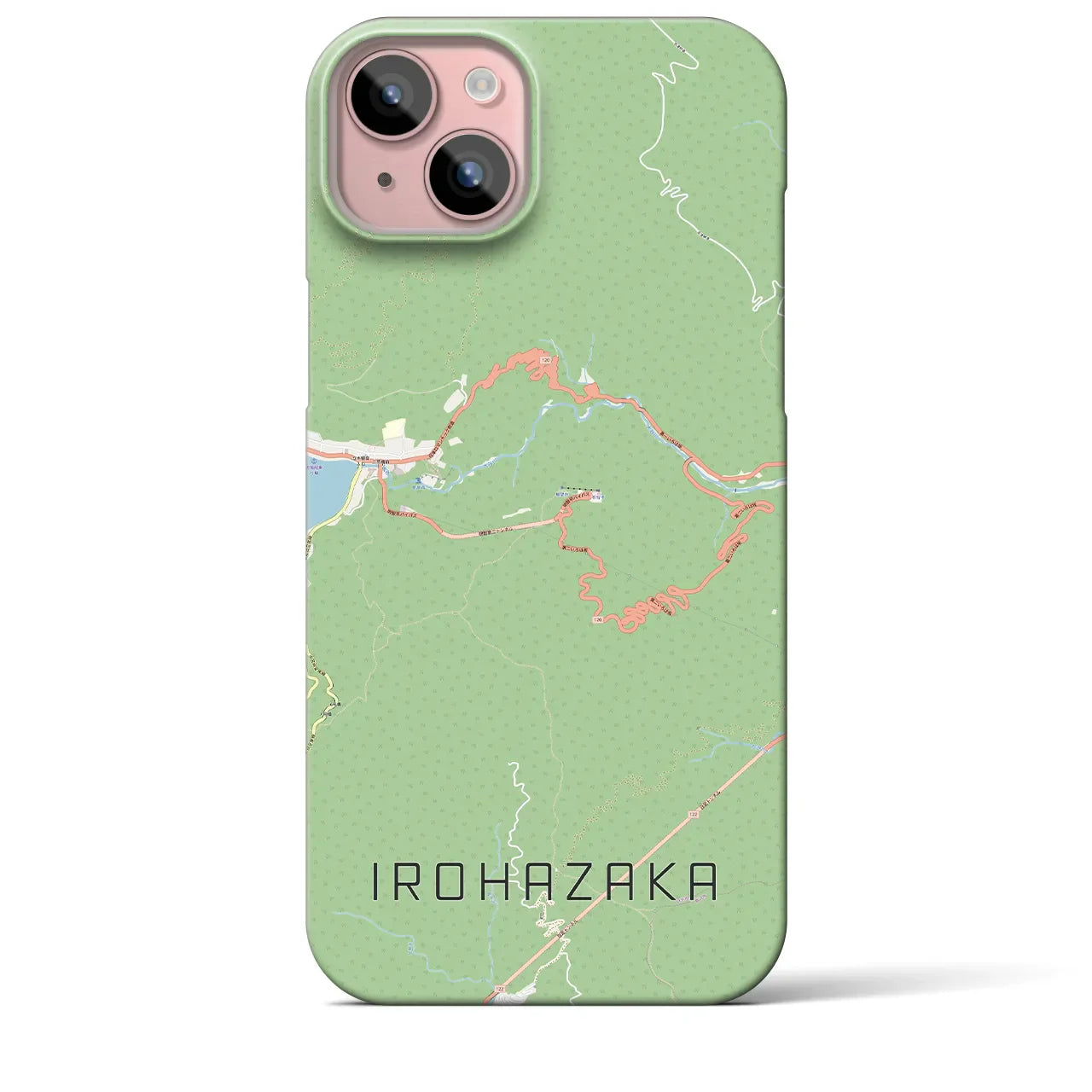 【いろは坂（栃木県）】地図柄iPhoneケース（バックカバータイプ）