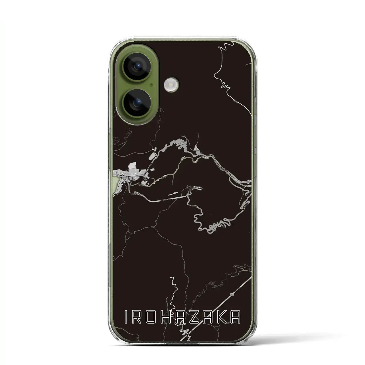 【いろは坂（栃木県）】地図柄iPhoneケース（クリアタイプ）