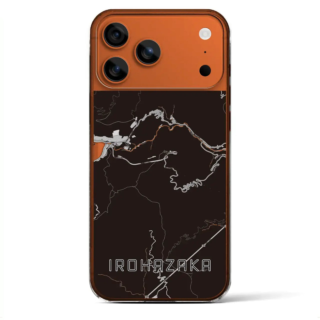 【いろは坂（栃木県）】地図柄iPhoneケース（クリアタイプ）モノトーン・iPhone 17 Pro Max 用