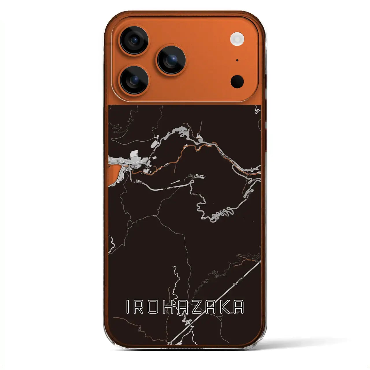 【いろは坂（栃木県）】地図柄iPhoneケース（クリアタイプ）モノトーン・iPhone 17 Pro Max 用