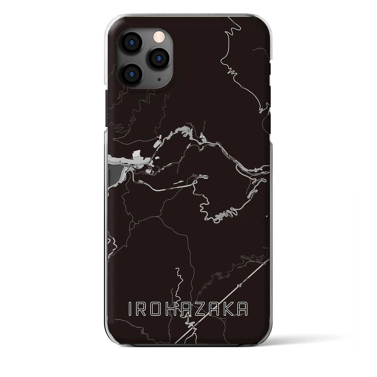 【いろは坂（栃木県）】地図柄iPhoneケース（クリアタイプ）