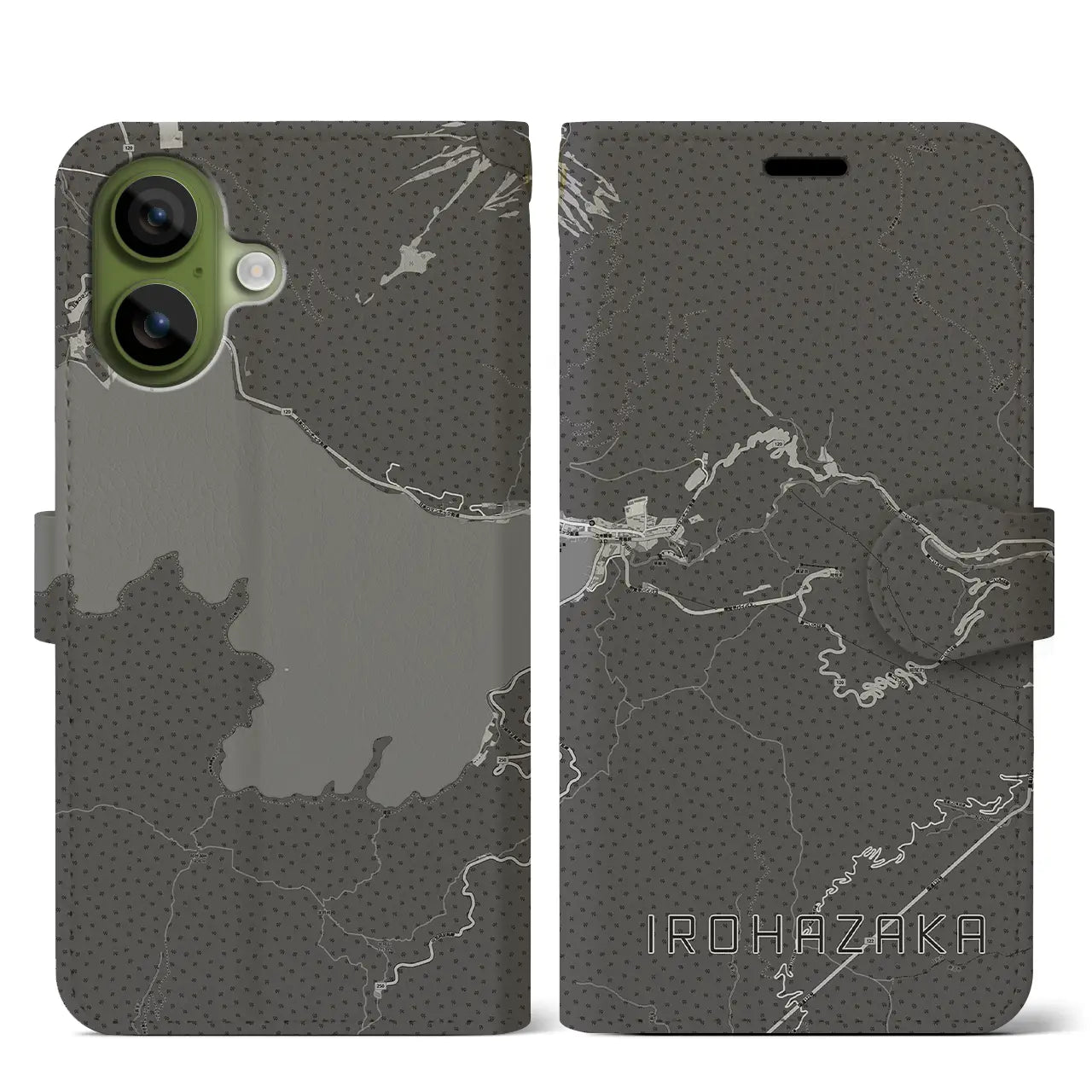 【いろは坂（栃木県）】地図柄iPhoneケース（手帳タイプ）