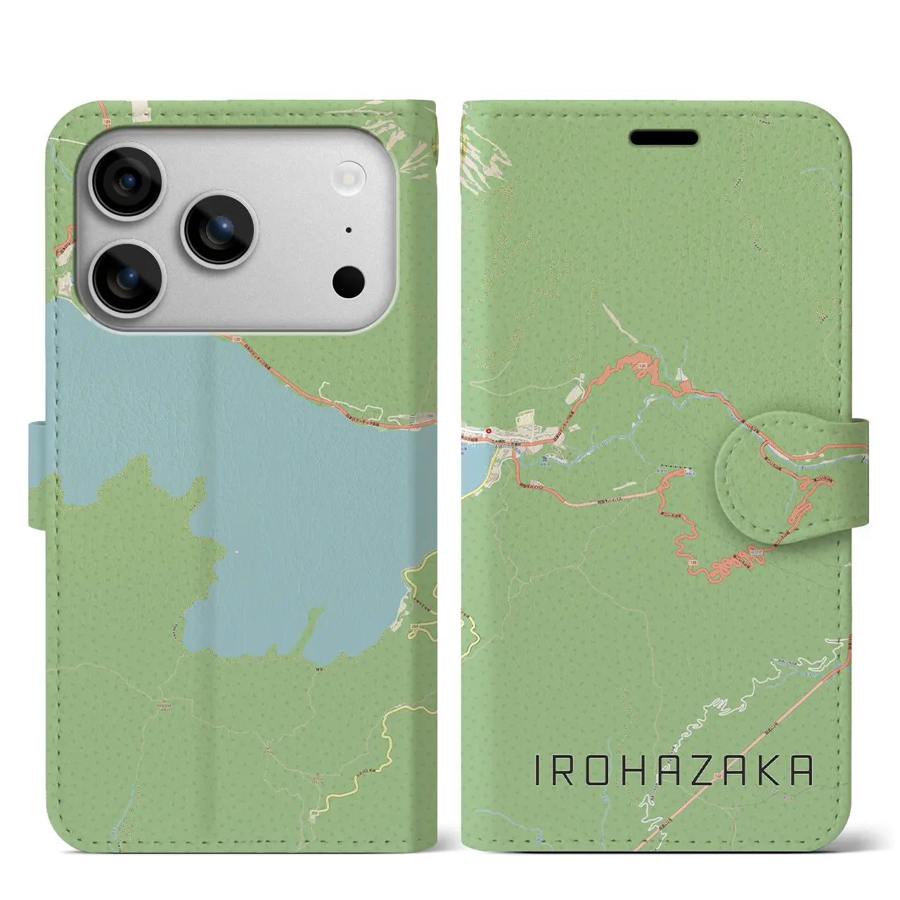 【いろは坂（栃木県）】地図柄iPhoneケース（手帳タイプ）