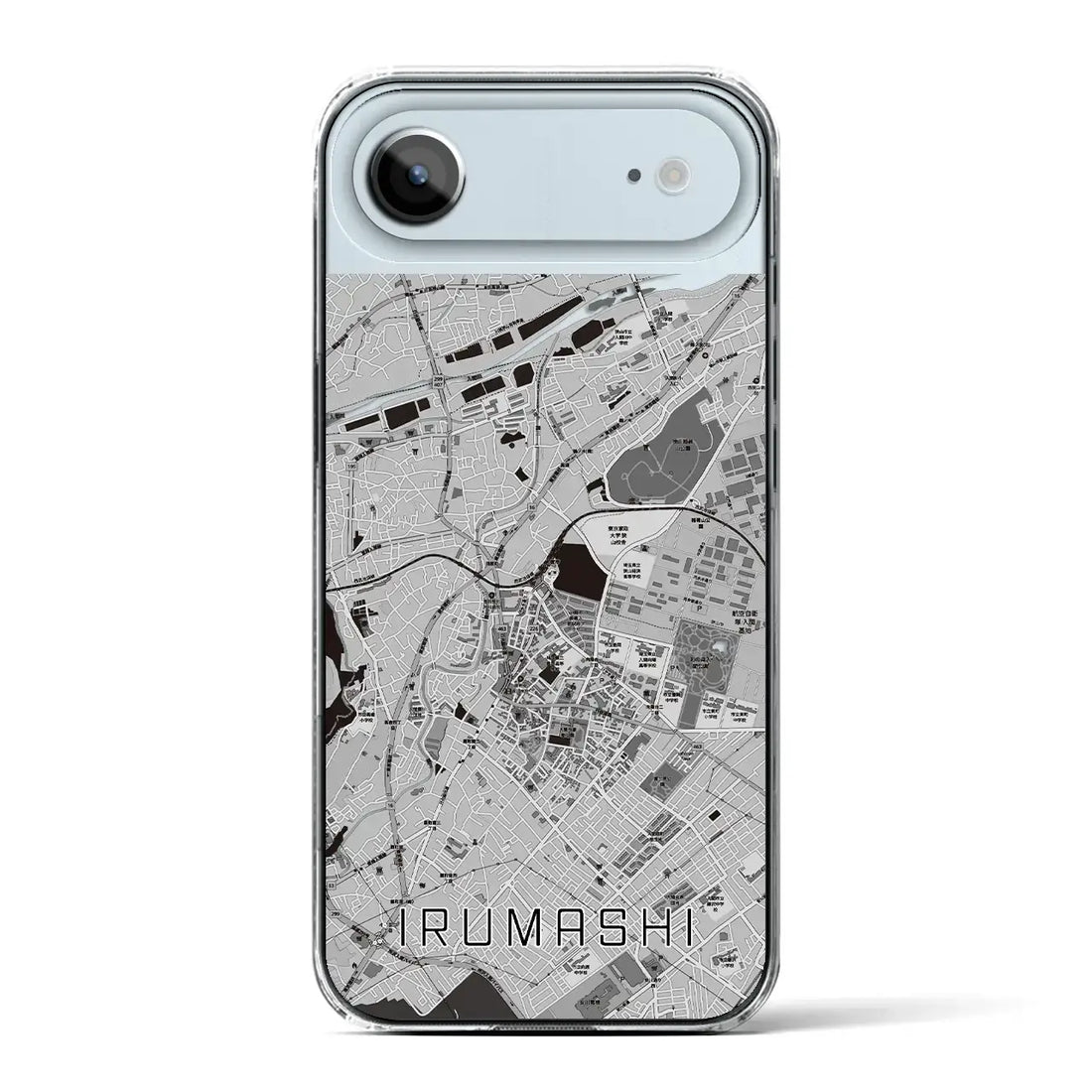 【入間市（埼玉県）】地図柄iPhoneケース（クリアタイプ）モノトーン・iPhone 17 Pro Max 用
