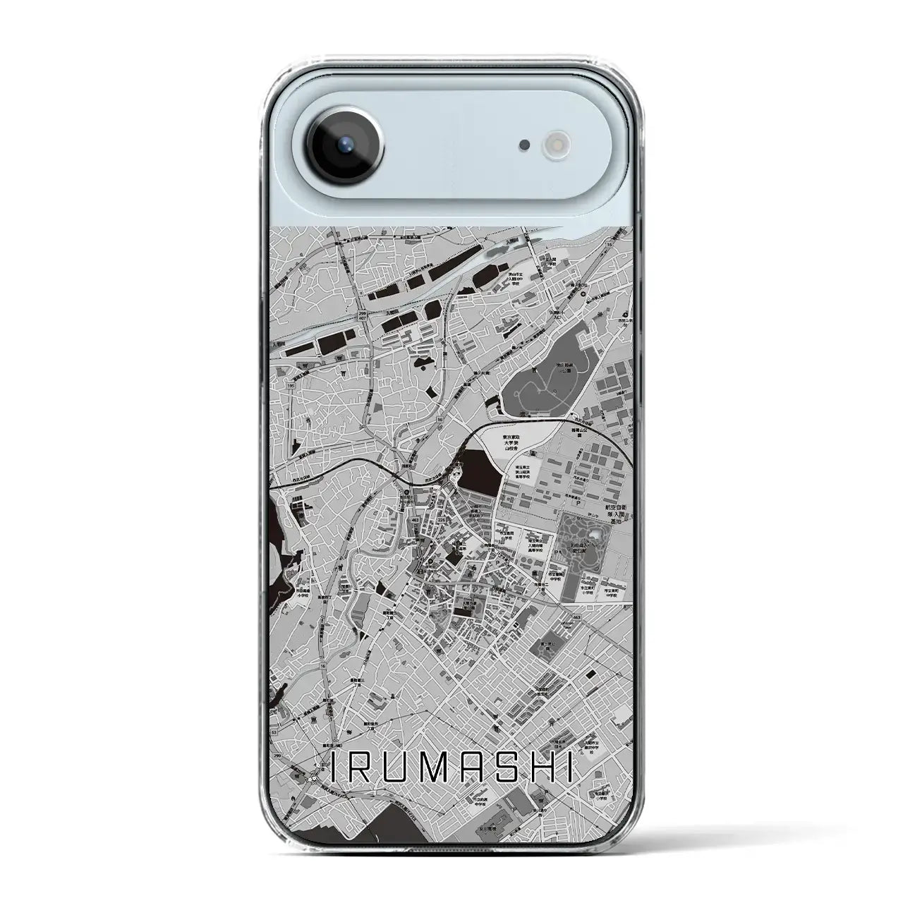 【入間市（埼玉県）】地図柄iPhoneケース（クリアタイプ）モノトーン・iPhone 17 Pro Max 用