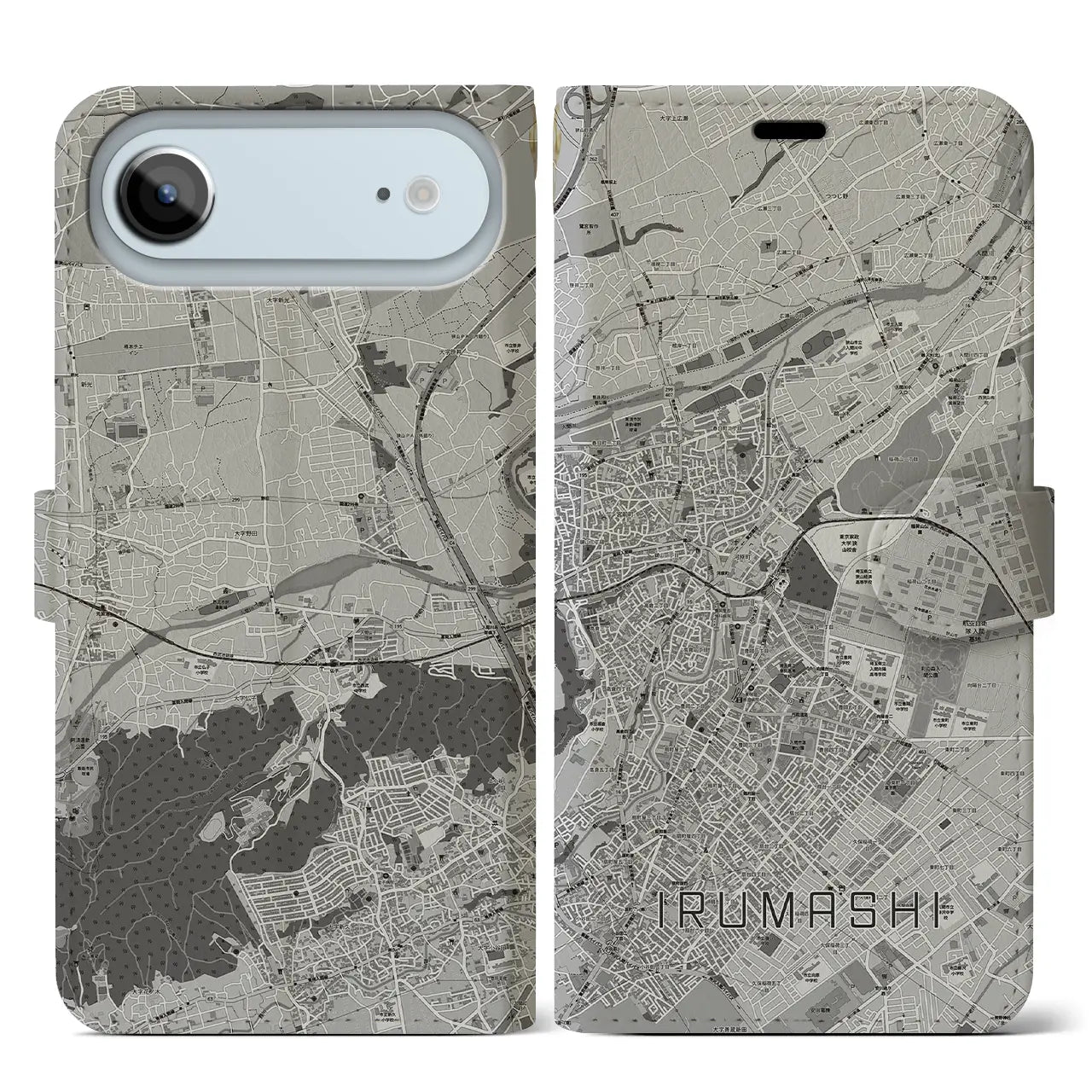 【入間市（埼玉県）】地図柄iPhoneケース（手帳タイプ）