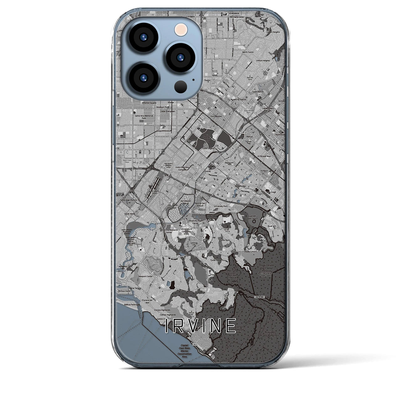 【アーバイン（アメリカ）】地図柄iPhoneケース（クリアタイプ）