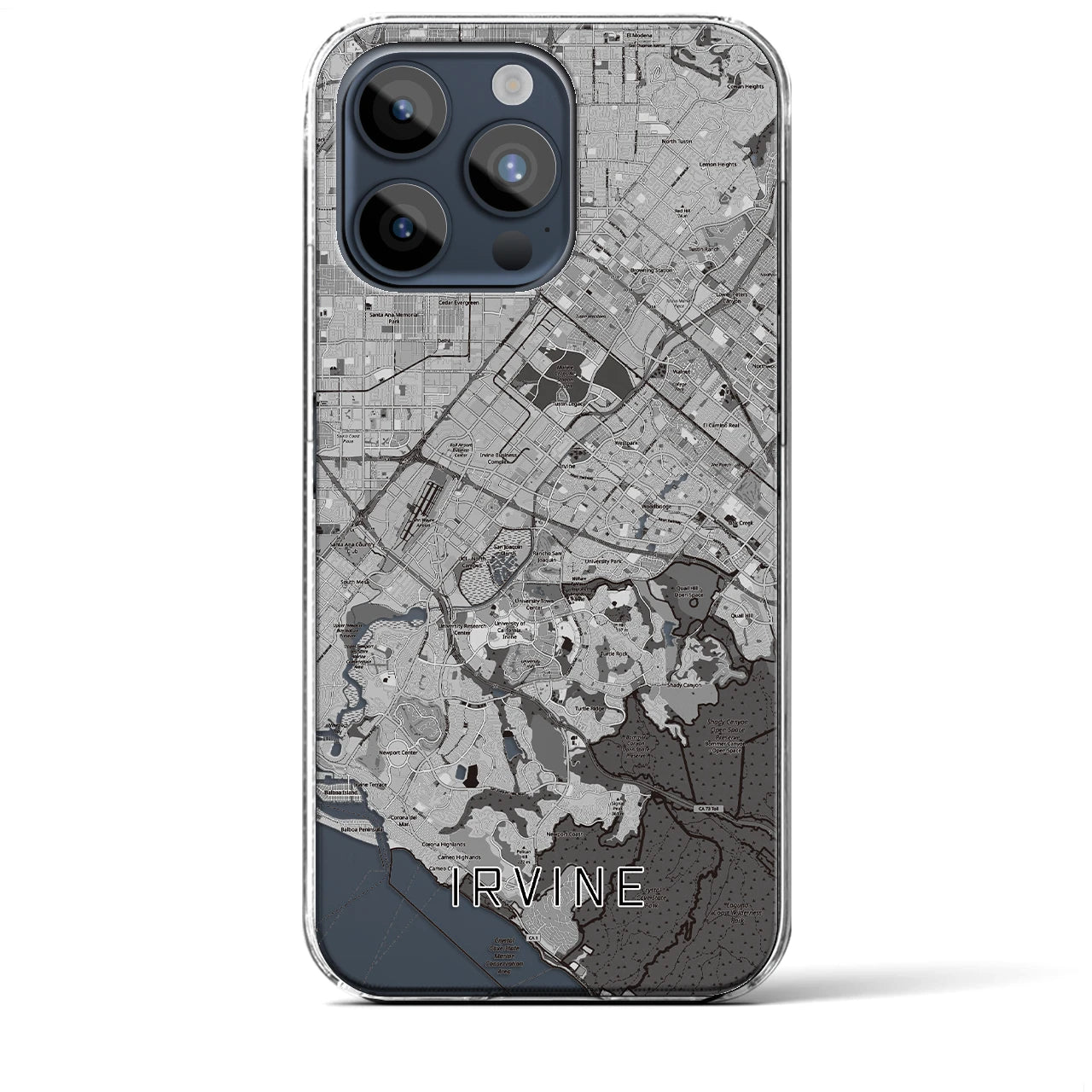 【アーバイン（アメリカ）】地図柄iPhoneケース（クリアタイプ）