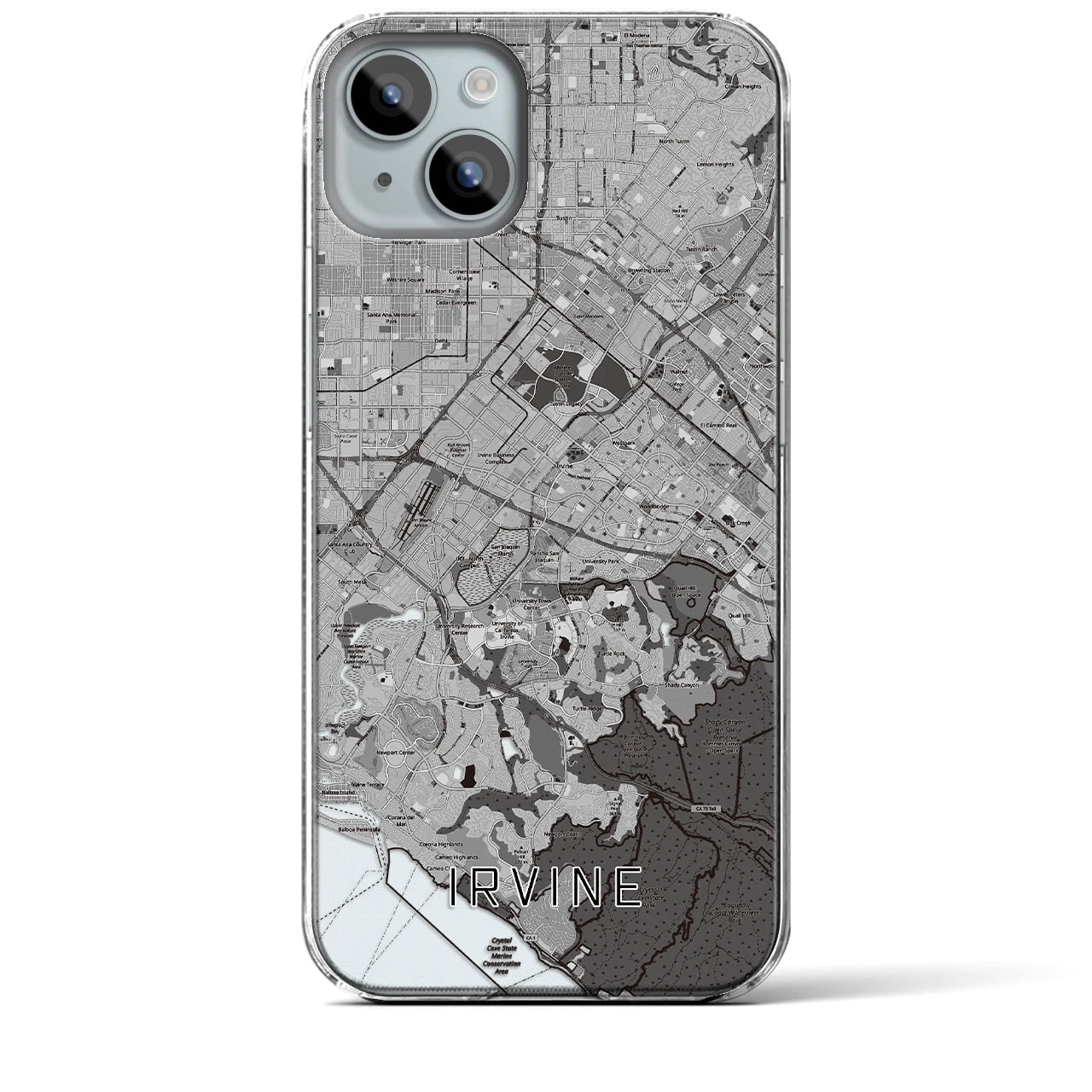 【アーバイン（アメリカ）】地図柄iPhoneケース（クリアタイプ）