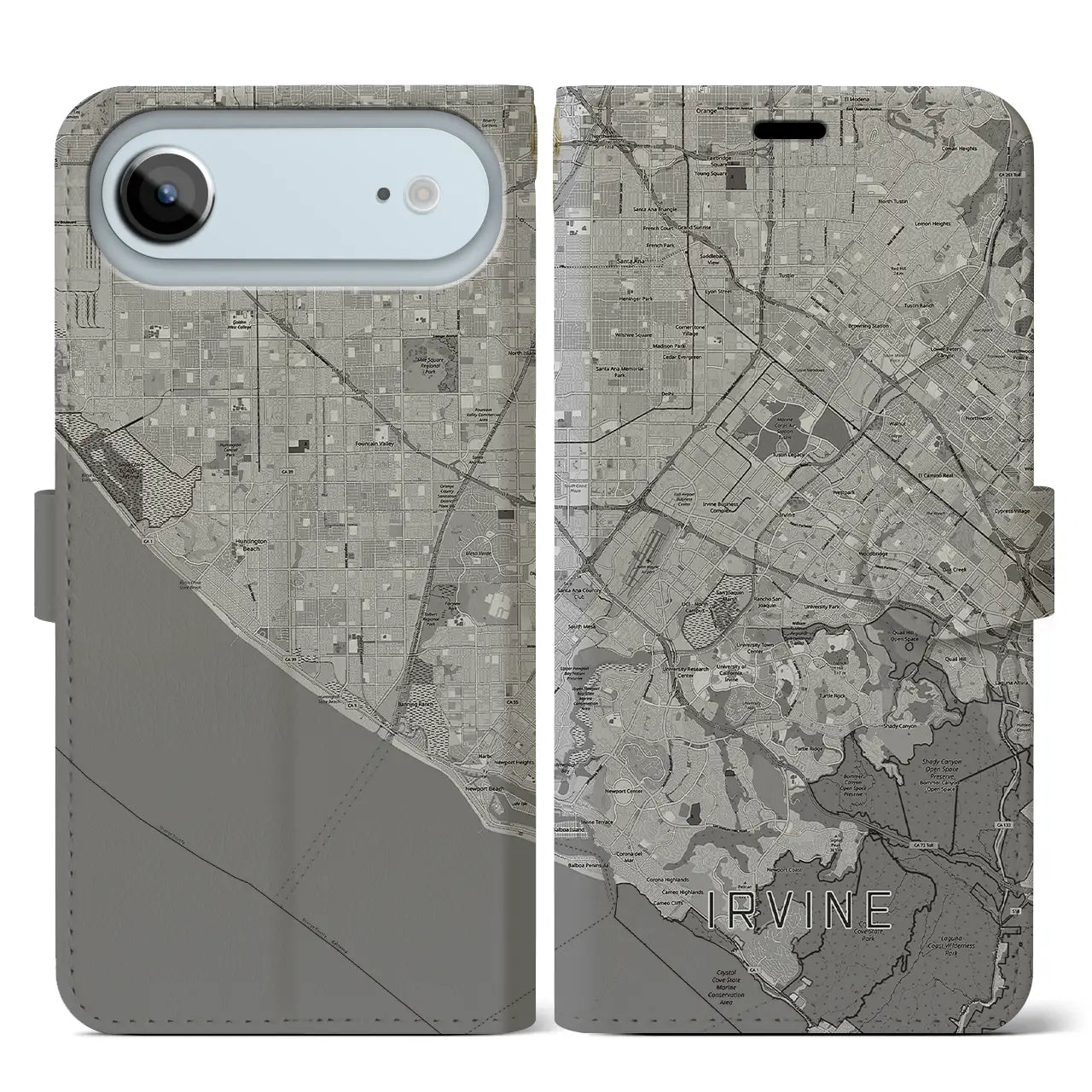 【アーバイン（アメリカ）】地図柄iPhoneケース（手帳タイプ）