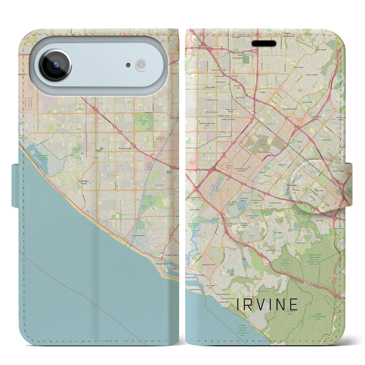 【アーバイン（アメリカ）】地図柄iPhoneケース（手帳タイプ）