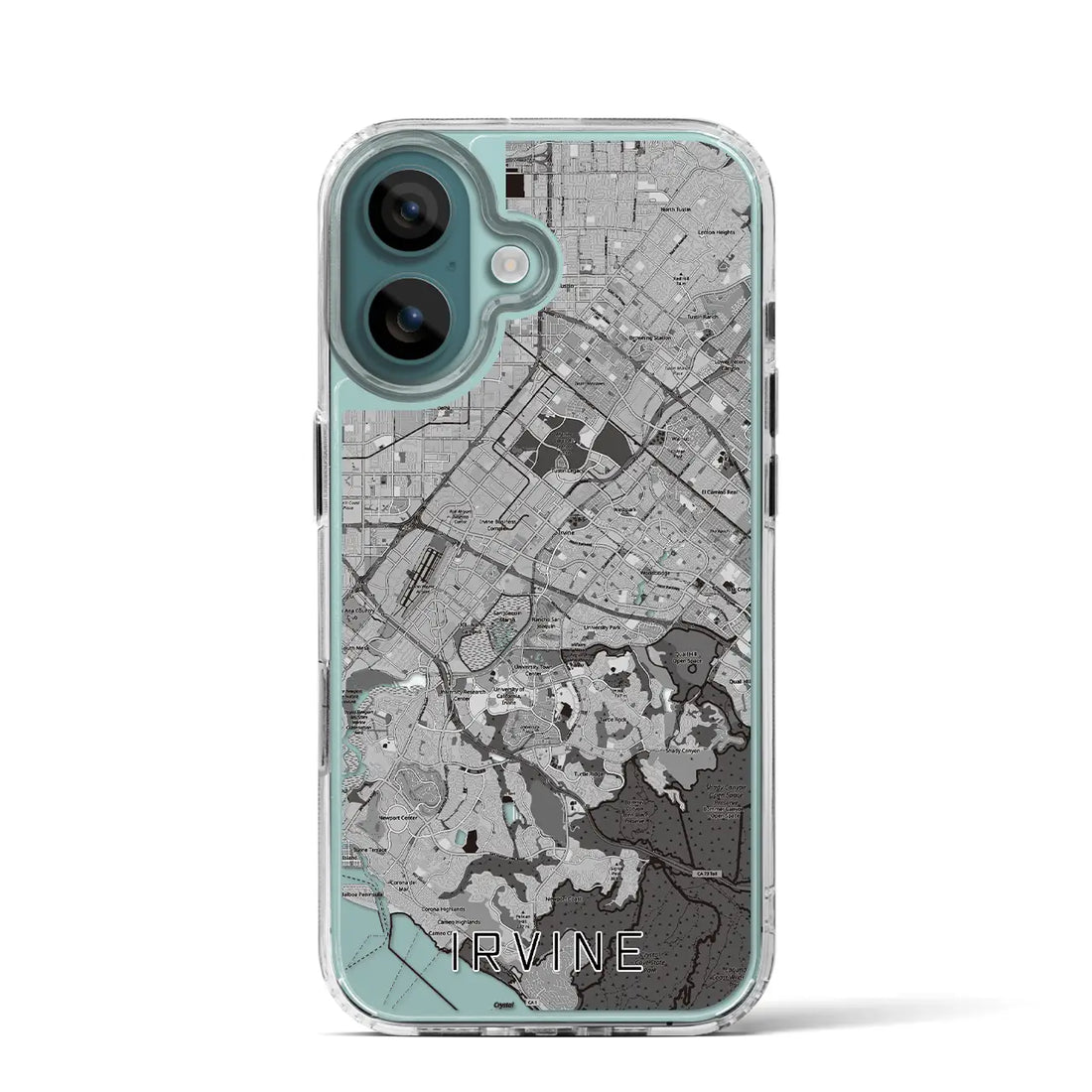 【アーバイン（アメリカ）】地図柄iPhoneケース（MagSafeタイプ）モノトーン・iPhone 16 Pro 用