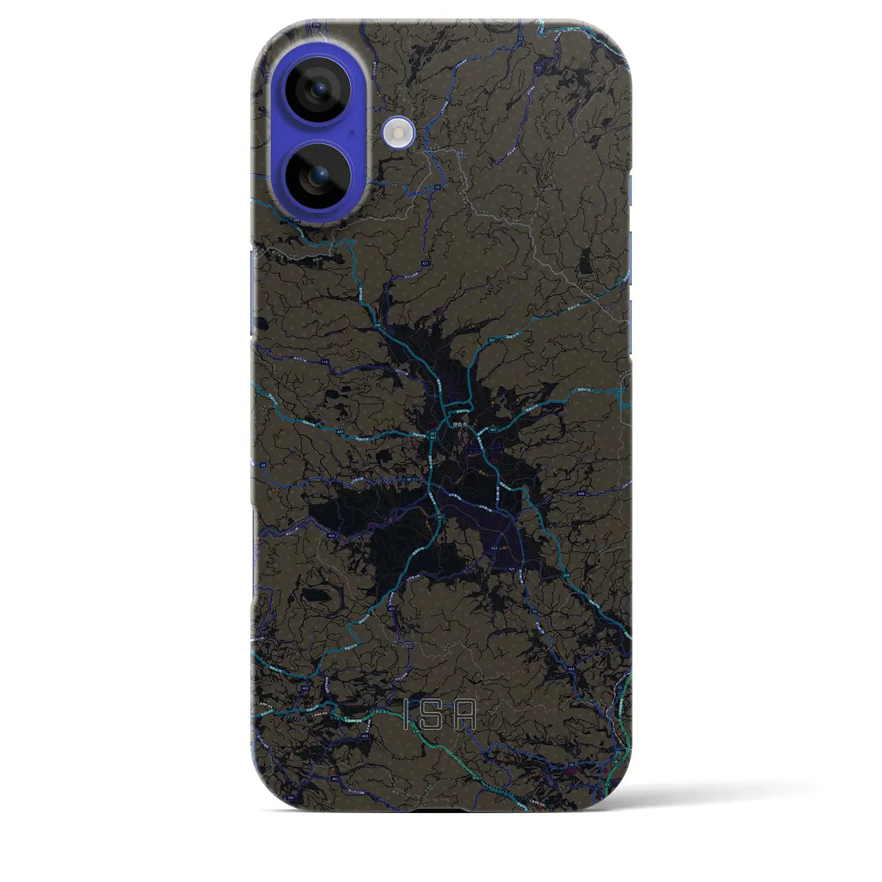 【伊佐（鹿児島県）】地図柄iPhoneケース（バックカバータイプ）