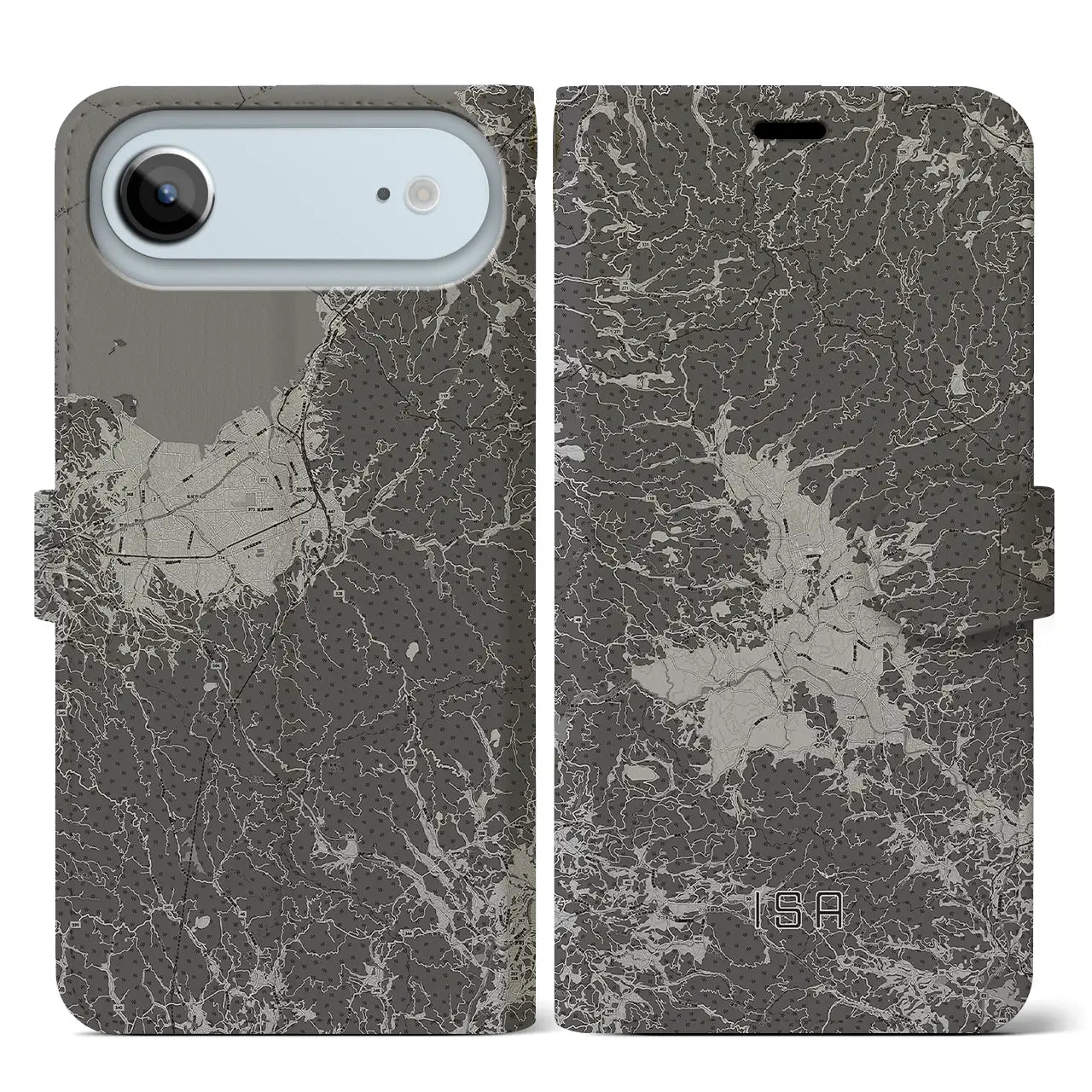 【伊佐（鹿児島県）】地図柄iPhoneケース（手帳タイプ）