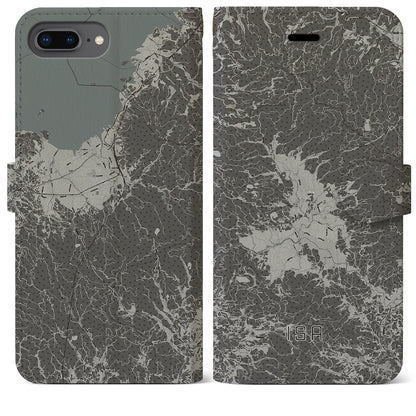 【伊佐（鹿児島県）】地図柄iPhoneケース（手帳タイプ）モノトーン・iPhone 8Plus /7Plus / 6sPlus / 6Plus 用