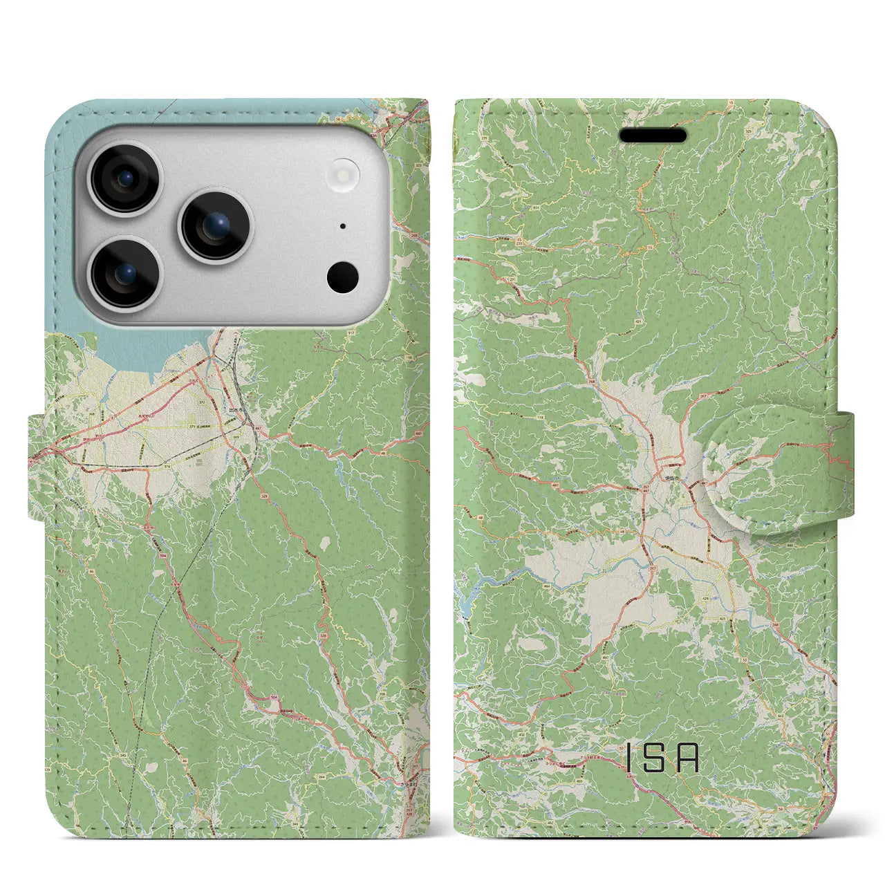 【伊佐（鹿児島県）】地図柄iPhoneケース（手帳タイプ）