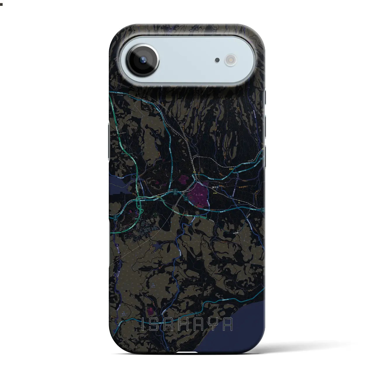 【諫早（長崎県）】地図柄iPhoneケース（バックカバータイプ）